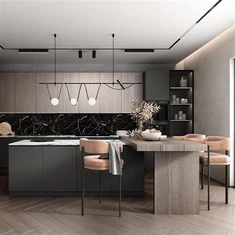 Υψηλή μελαμίνη PVC ντουλάπια κουζίνας