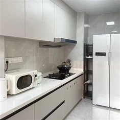 Μοντέρνα λευκά ντουλάπια κουζίνας μελαμίνης